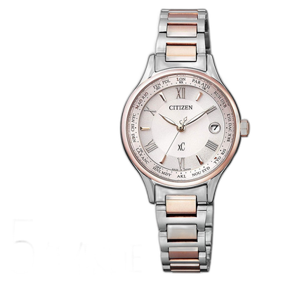 日本直邮西铁城Cross Sea xC太阳能樱花粉女士手表EC1165-51W