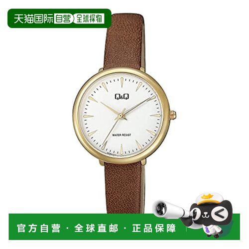 【日本直邮】西铁城Q&Q 手表 女款设计简洁高度防水棕色QC35J111
