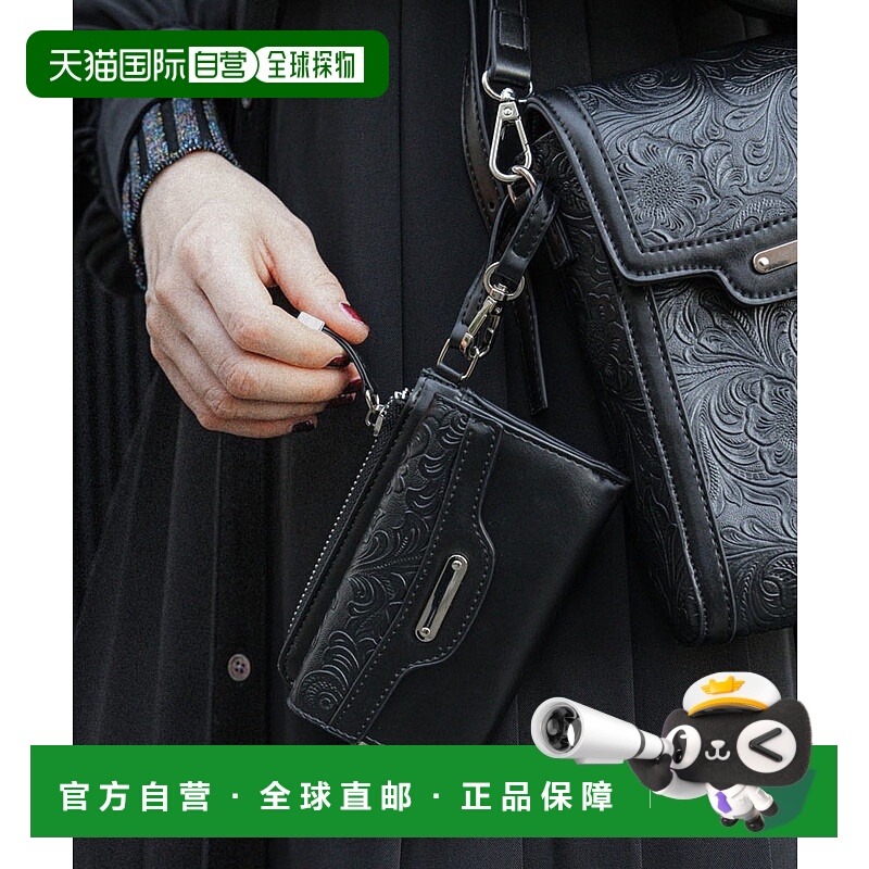 1h可退 日本直邮HARE 女装 Flower压花拼接小钱包 可挂式零钱卡包