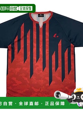 日本直邮LUCENT T恤 Uni 比赛衬衫 无领 红色 短袖 上衣  吸汗 快
