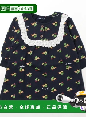 1h可退 日本直邮moujonjon 儿童款花朵图案连衣裙 舒适亲肤 春秋