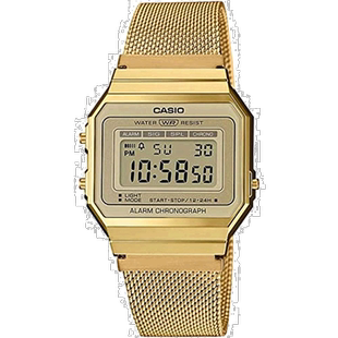 【日本直邮】CASIO卡西欧 手表 A700WMG-9A 金色 时尚表壳皮带