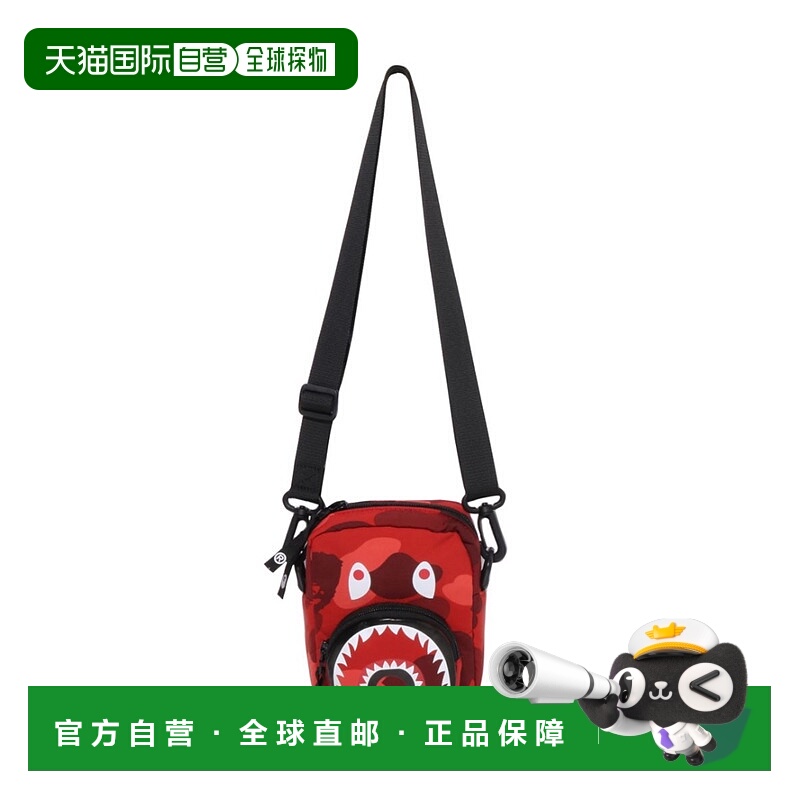 1h可退 日本直邮A BATHING APE 男女同款 迷彩鲨鱼印花迷你斜挎包