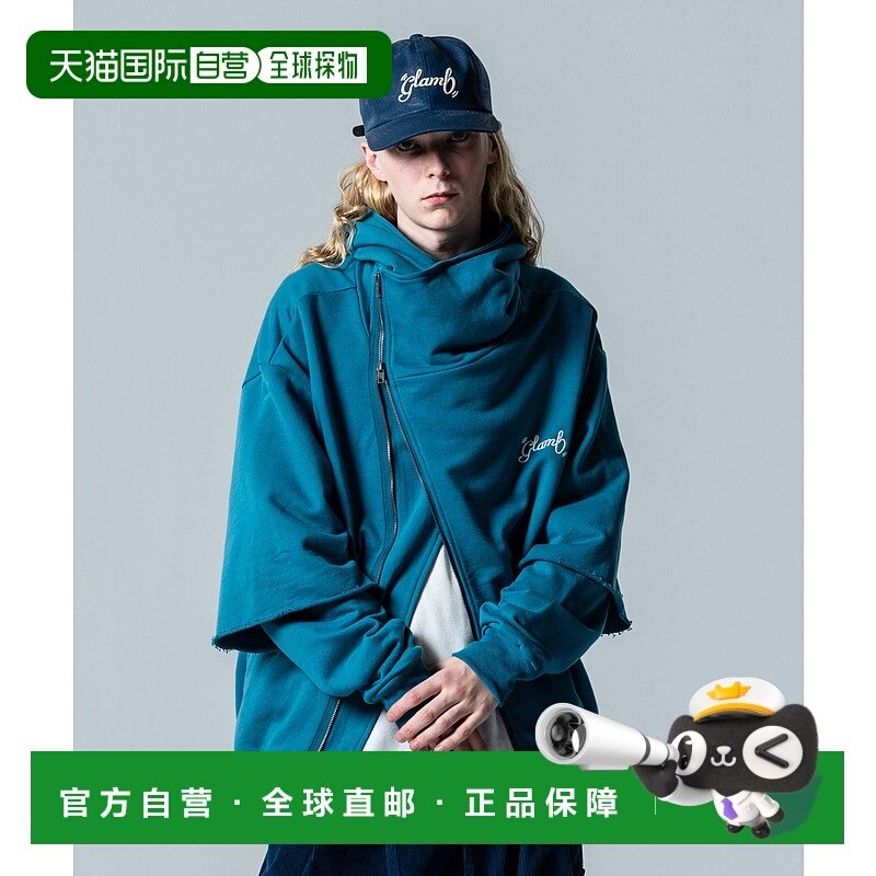 1h可退 日本直邮glamb 男女同款不对称设计层叠帽衫 GB0125/CS21