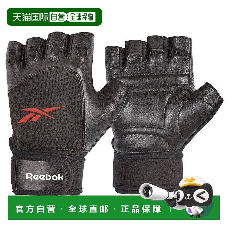 日本直邮Reebok 健身手套 M号 黑色 18-19cm RAGB-15614 防滑训练