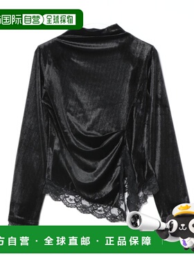 日本直邮tocco closet 女装 针织蕾丝下摆短袖上衣 285202971