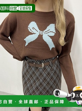 1h可退 日本直邮PHILLY 女装 宽松半高领 镂空针织 立体蝴蝶结设