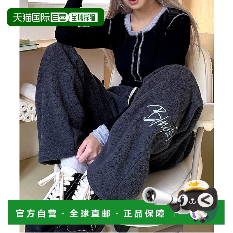 1h可退 日本直邮neos 男女同款 加绒宽松裤 半拉链 双口袋 韩国街