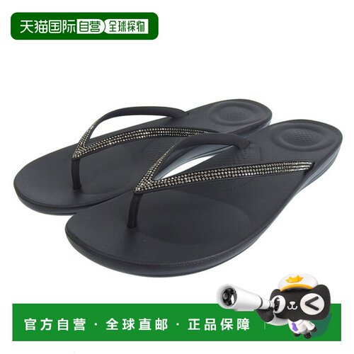 日本直邮FitFlop IQUSHION SPARKLE 女士人字拖 R08-0017 黑色