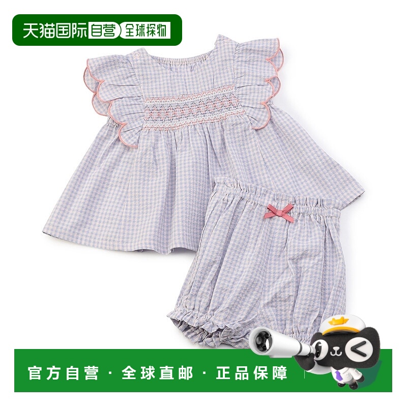 1h可退 日本直邮Seraph 女童格纹短袖连体衣 S232025