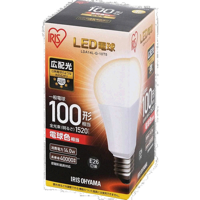 【日本直邮】IRISOHYAMA LED灯泡 26mm/100w 白炽灯 LDA14L-G-10T