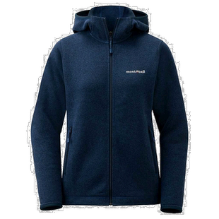 日潮跑腿Montbell蒙贝欧女士夹克衫针织连帽全拉链1106590外套