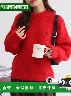 1h可退 日本直邮U.S. POLO ASSN. 女装 刺绣logo 圆领针织衫 宽松