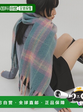 1h可退 日本直邮KBF 女装 原创格纹 扭结针织围巾  KBA72DA116
