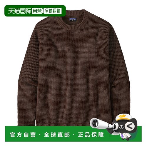 日潮跑腿Patagonia巴塔哥尼亚男士毛衣红棕色圆领个性潮流羊毛衫