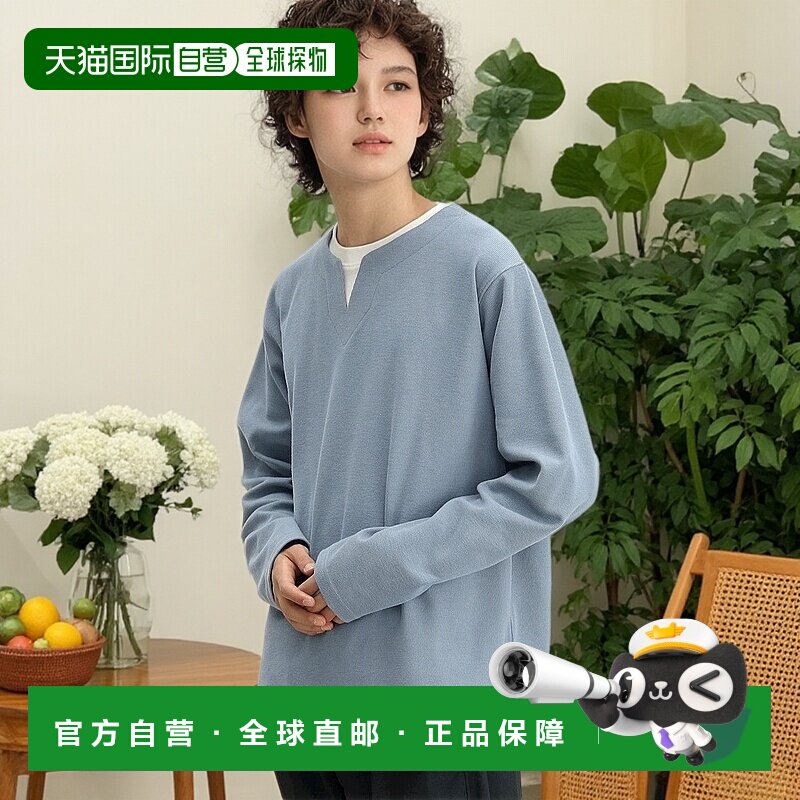 1h可退 日本直邮BEAMS HEART 男士假两件款式松紧纹长袖T恤 时尚