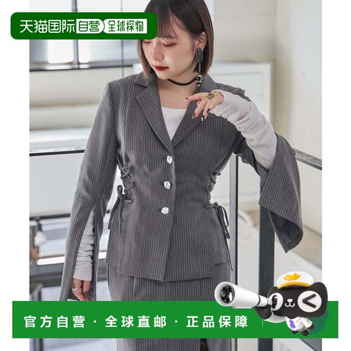 日本直邮NICE CLAUP 侧边系带西装外套 夹克黑色