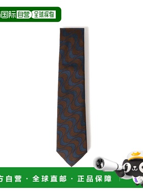 1h可退 日本直邮FRANCO BASSI 男士 丝绸混棉 波纹印花 领带 2155