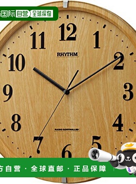 日本直邮RHYTHM 8MY501SR07 （浅棕色）Lively Alice 电波遥控挂