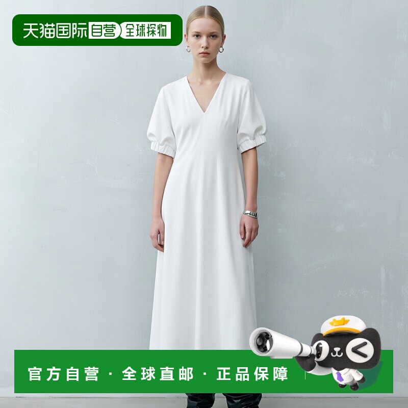 日本直邮ZaraV领泡泡袖中长款礼服连衣裙