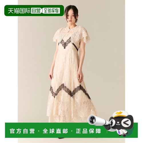1h可退 日本直邮Lily Brown 女装蕾丝拼接2WAY披肩连衣裙 LWFO255