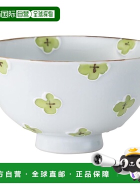 【日本直邮】有田烧茶碗 直径约13cm 山茱萸木 绿色 25407瓷器