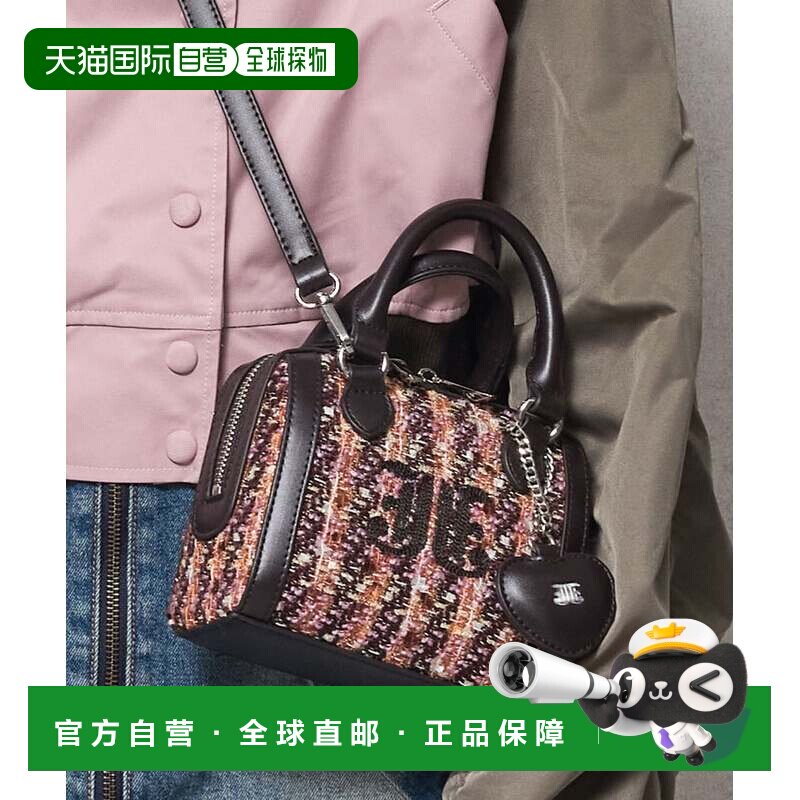 日本直邮jouetie 带心形 charm 的 JJ 粗花呢迷你波士顿包