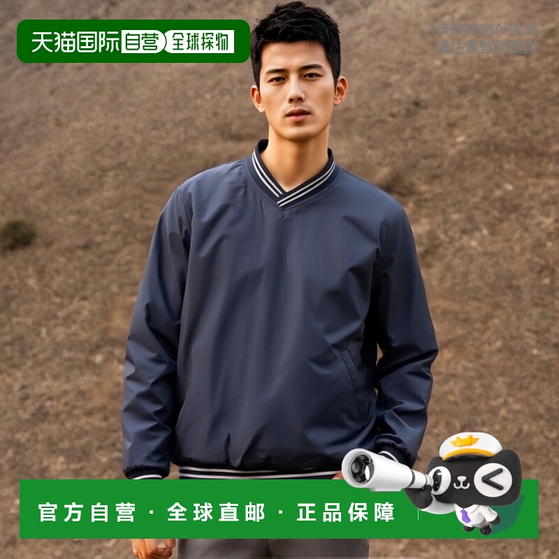 日本直邮MIZUNO V 领夹克衬里透气保暖海军蓝 12je6v0214