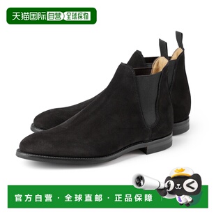 日本直邮Crockett & Jones Chelsea 8 麂皮靴 黑色 男士 25887A-S
