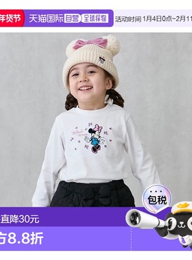 日本直邮日潮 petit main【Disney】印花长袖T恤9653204纯棉