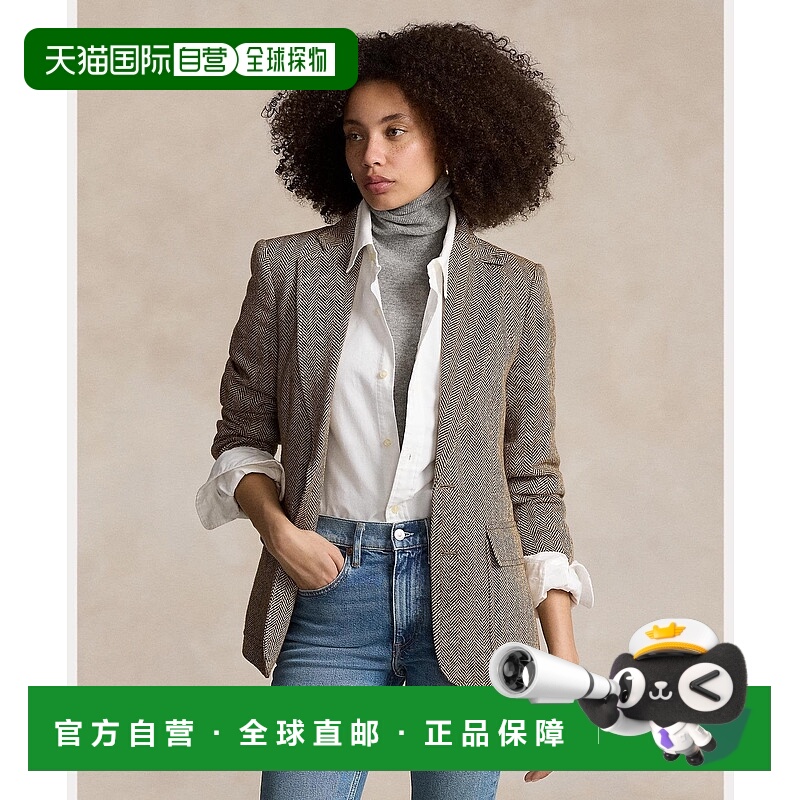 日本直邮Herringbone 亚麻混纺西装外套