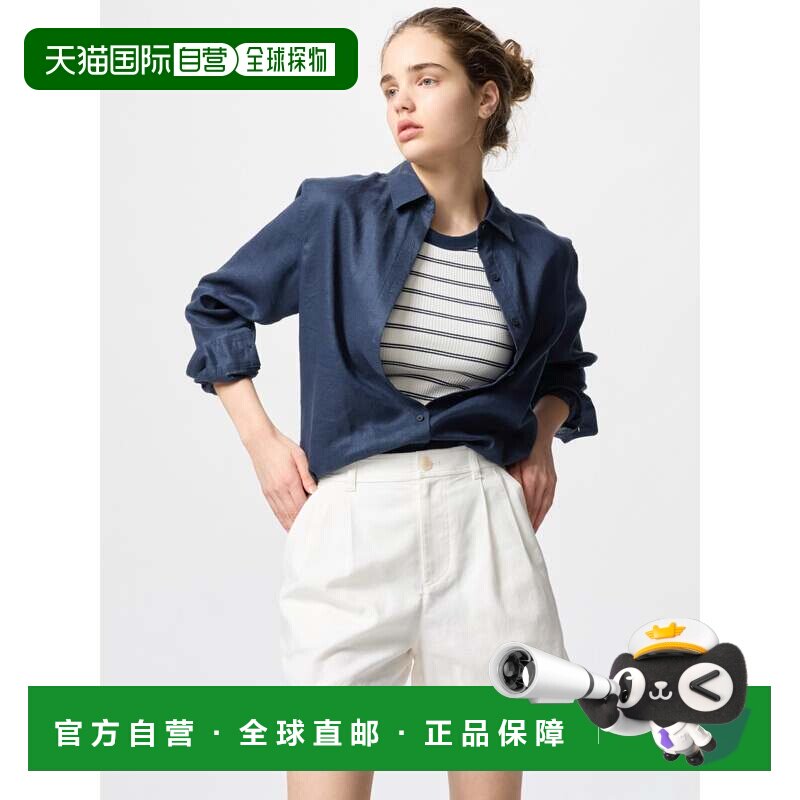 日本直邮Uniqlo Premium 亚麻衬衫 475647优衣库通勤图片
