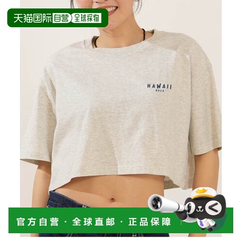 日本直邮RVCA 女士 短款落肩棉质T恤 BG04C219
