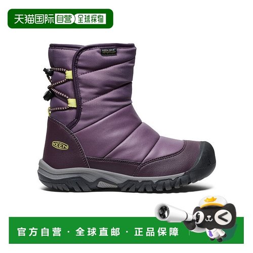 日潮跑腿Keen科恩 大童 Puff Rider 防水冬靴 BlackPlum/Daiquiri