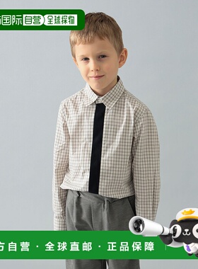 1h可退 日本直邮Kodomo BEAMS 儿童有领小格子设计长袖衬衫 55110