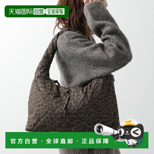 日本直邮OLEND NICO BAG 女士棉质斜挎包 单肩泡泡包 轻便 豹纹 L