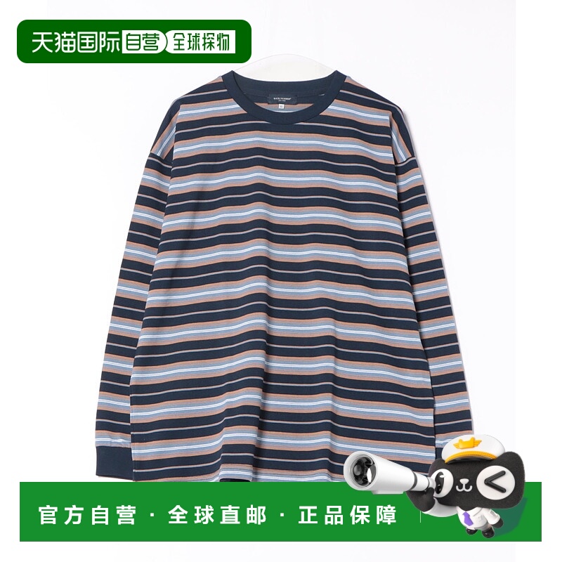 1h可退 日本直邮BACK NUMBER 男装 舒适棉感 宽松长袖T恤 彩色条