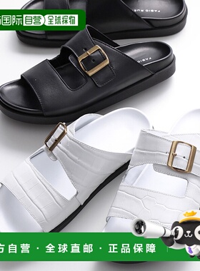 日本直邮FABIO RUSCONI 凉鞋 DOMA 女式皮革平底双带扣鞋鞋 2 色