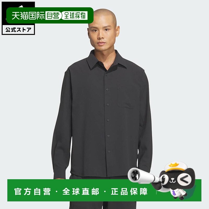 日本直邮 adidas 男士 PREMIUM CASUAL 长袖纽扣衬衫 [JM2105] 黑,运动服/休闲服装,运动POLO衫,淘宝优惠券,粉丝福利购,淘宝优惠卷