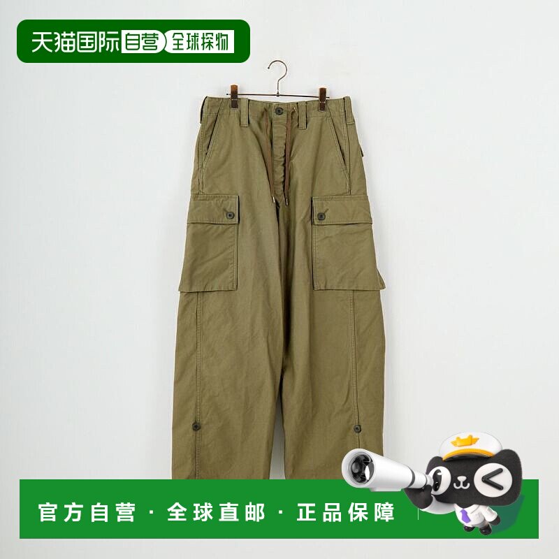 1h可退 日本直邮orSlow 男装 宽松高密度缎纹卡其裤 大容量口袋设