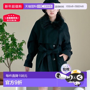 1h可退 日本直邮OLIVE des OLIVE 女装 A字剪裁 中长款毛领大衣