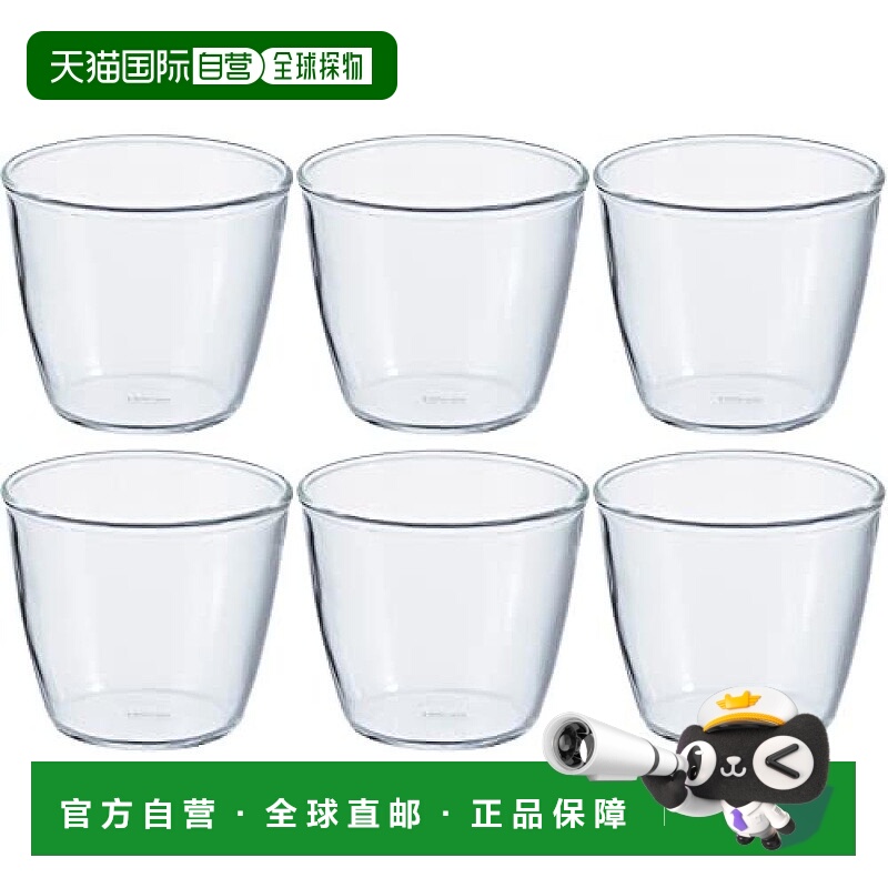 【日本直邮】HARIO玻璃王布丁杯日本制耐热玻璃200ml6个透明PRC-2