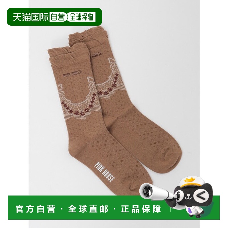 1h可退 日本直邮PINK HOUSE 女装 蕾丝花边设计 优雅刺绣短袜 A21