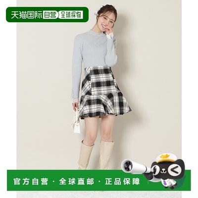 1h可退 日本直邮WILLSELECTION 女装 高腰格纹粗花呢A字迷你裙 半