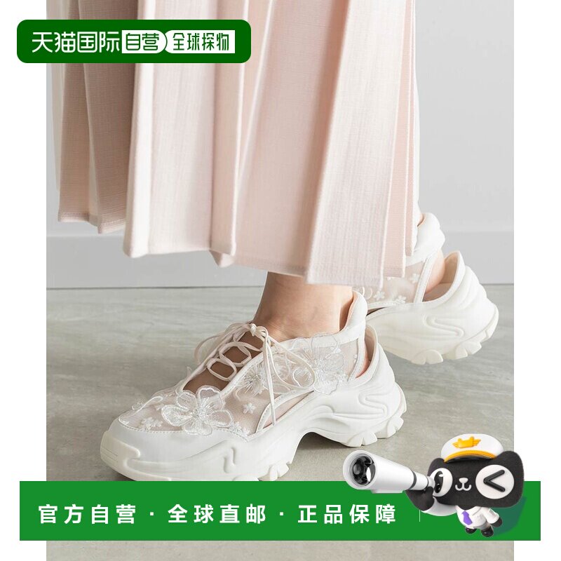 日本直邮透明花朵开放式设计运动鞋