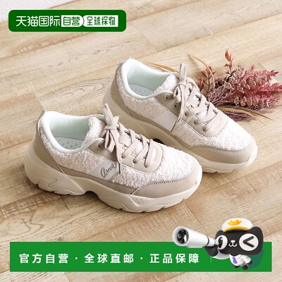 日本直邮Arnold Palmer 女士运动鞋厚底白色轻便运动鞋低帮皮蓬松