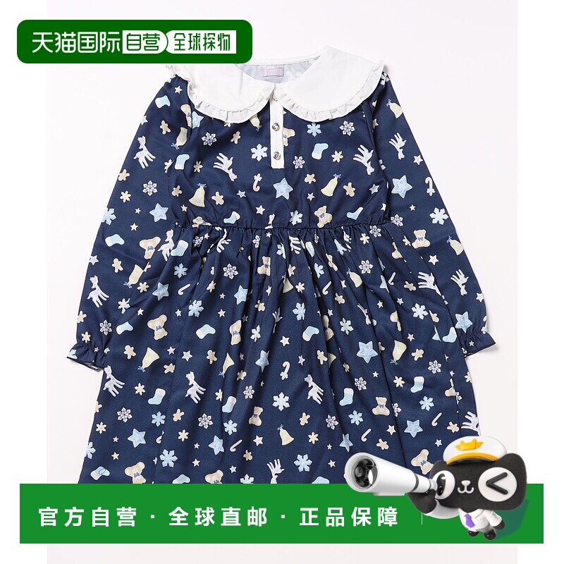 1h可退 日本直邮axes femme 女童冰糖饼干图案连衣裙 TH361X31KO