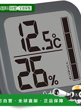 【日本直邮】Dretec多利科 大画面设计感温湿度器 黑 O-402BKDI