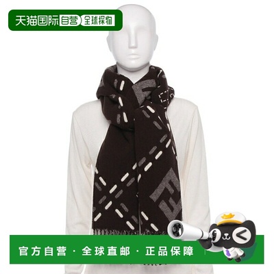 日本直邮Fendi 女士棕色丝巾饰有 FF 标志FENDI FXT462 AYKU F1U6