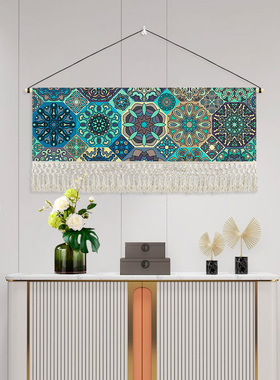 波希米亚民族风格挂毯民宿背景墙织物挂画卧室床头装饰画入口画